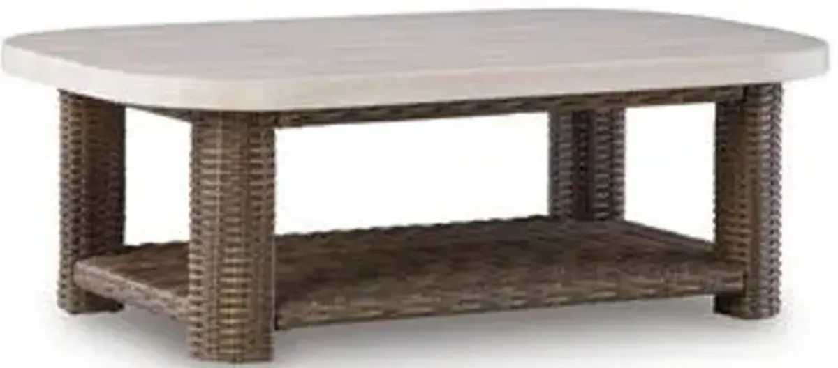 Dolan Creek - Rectangular Cocktail Table - Beige / Brown