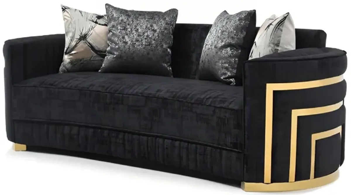 Soledad - Sofa With Upholstery And Hued Accents - Black