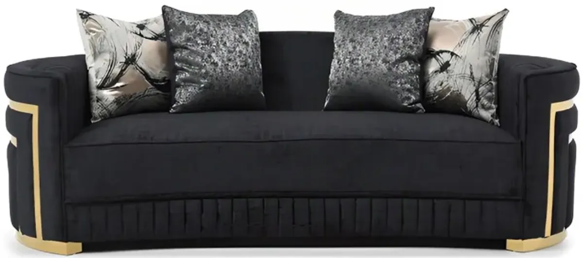 Soledad - Sofa With Upholstery And Hued Accents - Black
