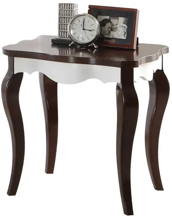 Mathias - End Table - White / Walnut