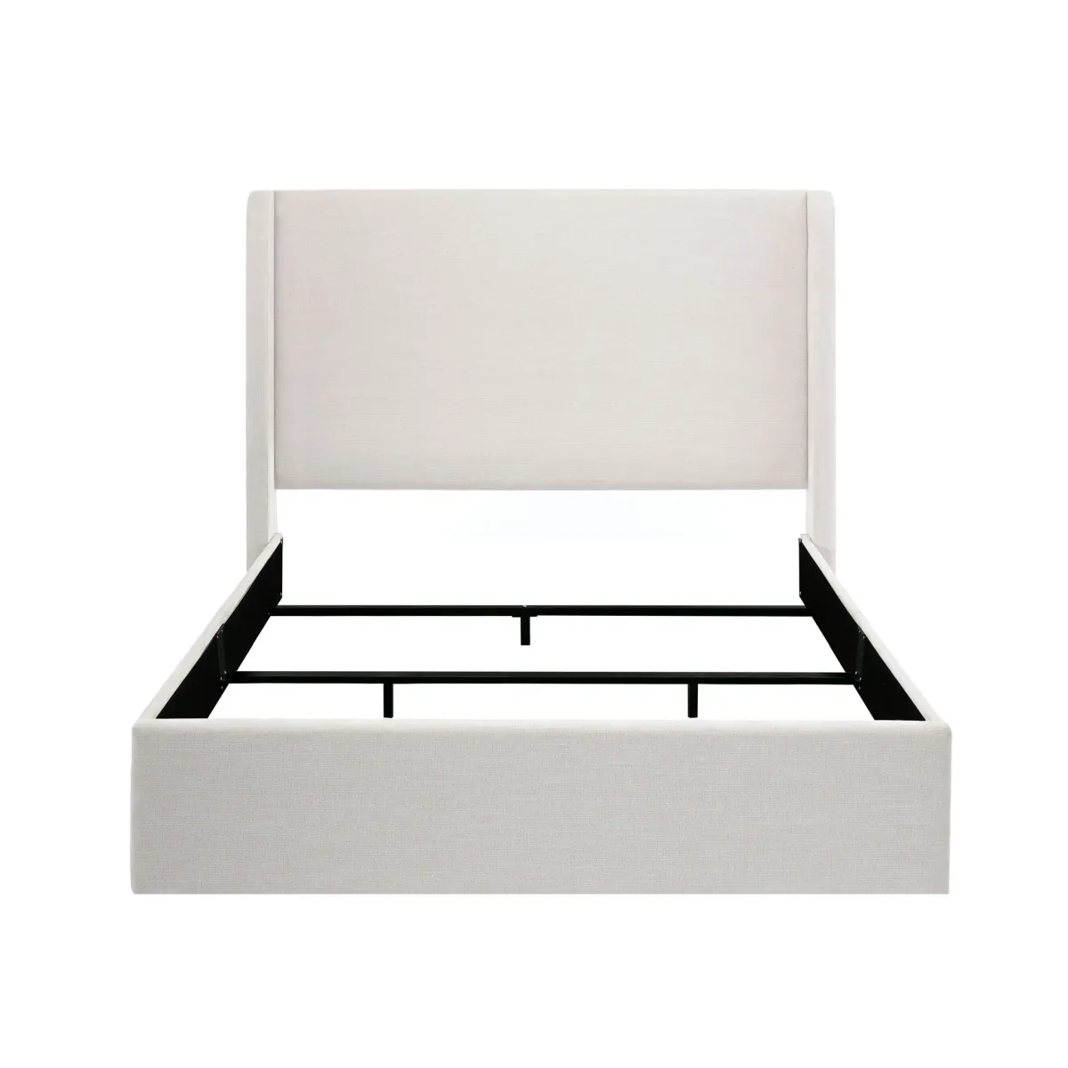 Caron - Upholstered Wingback Bed With High Headboard