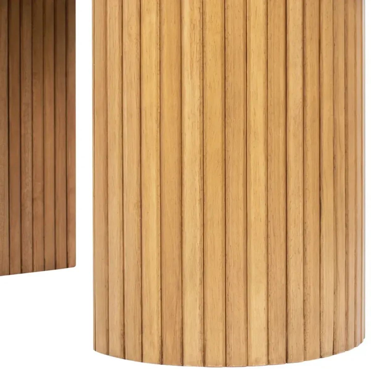 Jesse - Single Drawer Fluted Oval Console Desk - Honey Brown