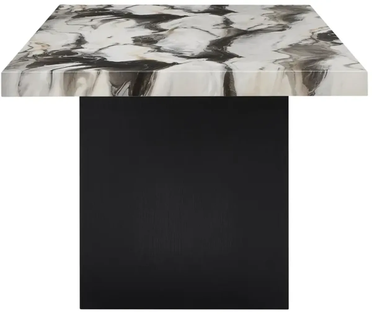 Vega - Faux Marble Dining Table - White / Black