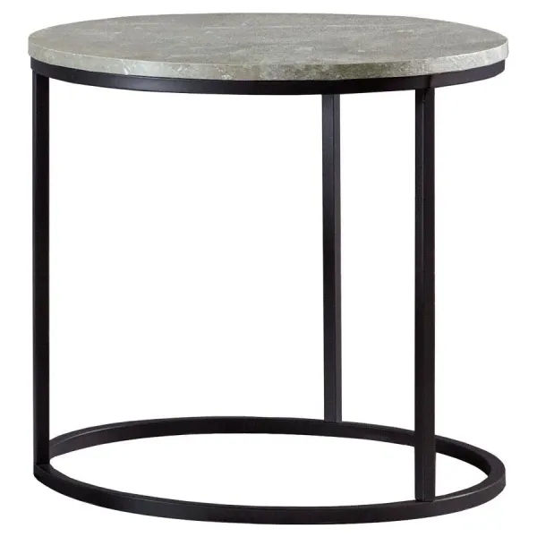 Lainey - Round Faux Marble Side End Table