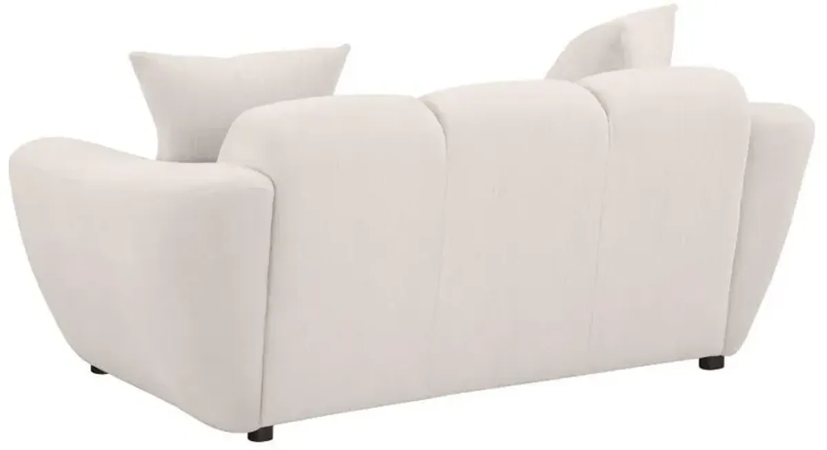Destino - Chenille Upholstered Splayed Arm Loveseat - Greige