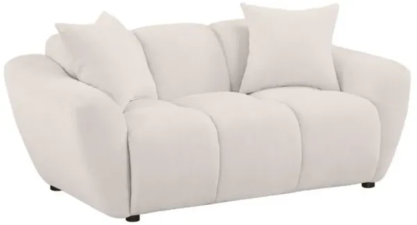 Destino - Chenille Upholstered Splayed Arm Loveseat - Greige