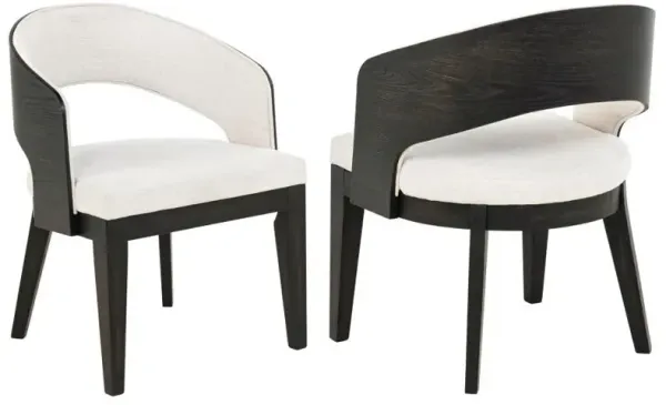 Leandro - Upholstered Dining Arm Chair (Set of 2) - Burnished Black / Cream
