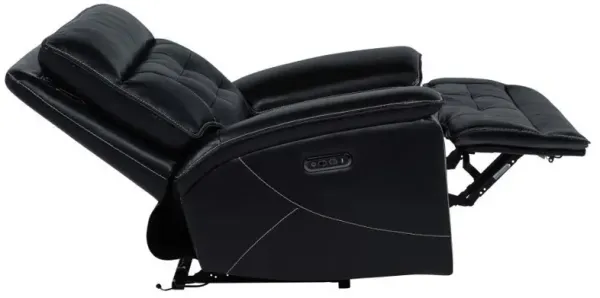 Hewitt - Leather Upholstered Dual Power Recliner Chair - Black