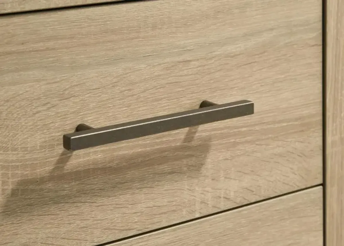 Arielle - 2-Drawer Bedroom Nightstand With Casters - Light Oak