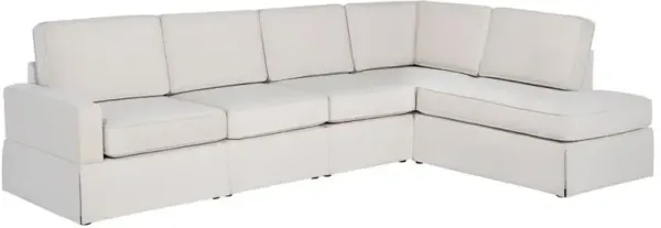 Delmar - Velvet Upholstered Sectional Sofa Skirted Base - Latte
