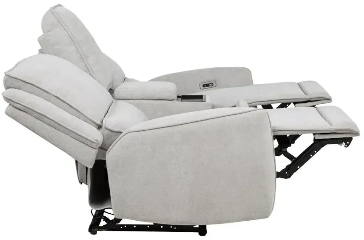 Sylmar - Chenille Upholstered Power Reclining Loveseat - Dove Gray