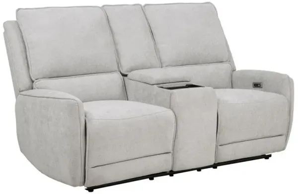 Sylmar - Chenille Upholstered Power Reclining Loveseat - Dove Gray