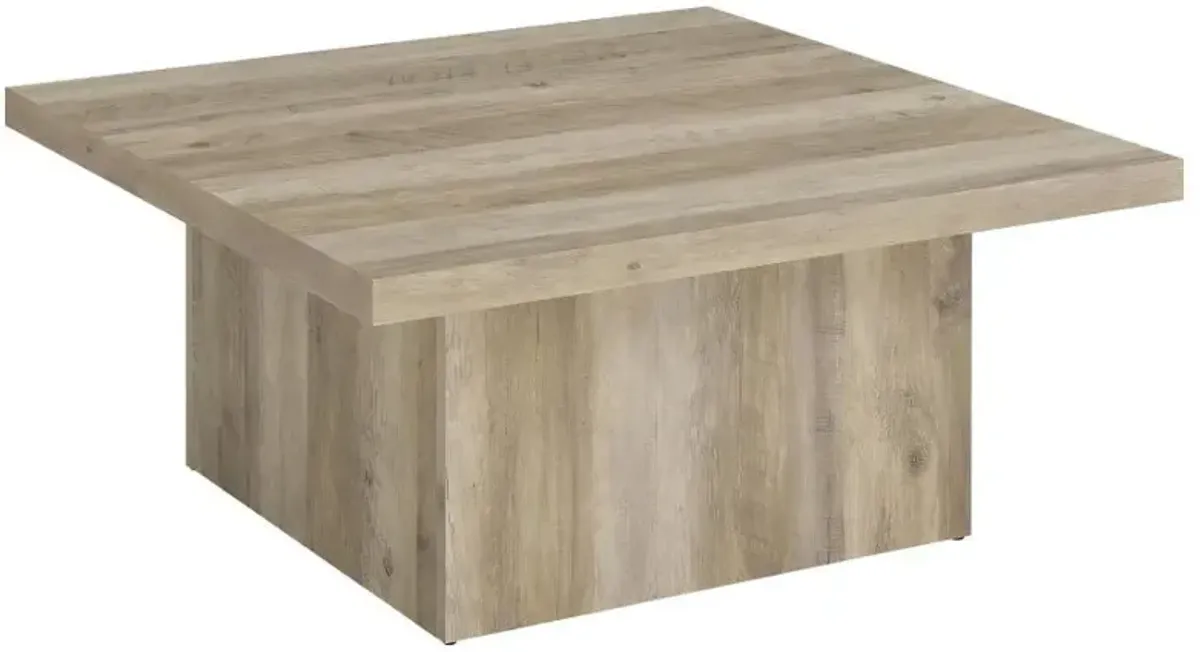 Devar - Square Engineered Wood Coffee Table - Distressed Pine