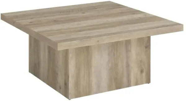 Devar - Square Engineered Wood Coffee Table - Distressed Pine
