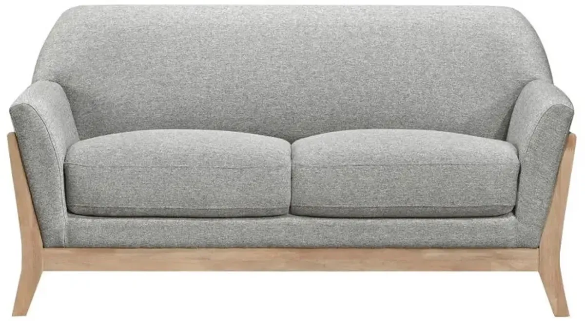Vaughn - Fabric Upholstered Flared Arm Loveseat - Gray