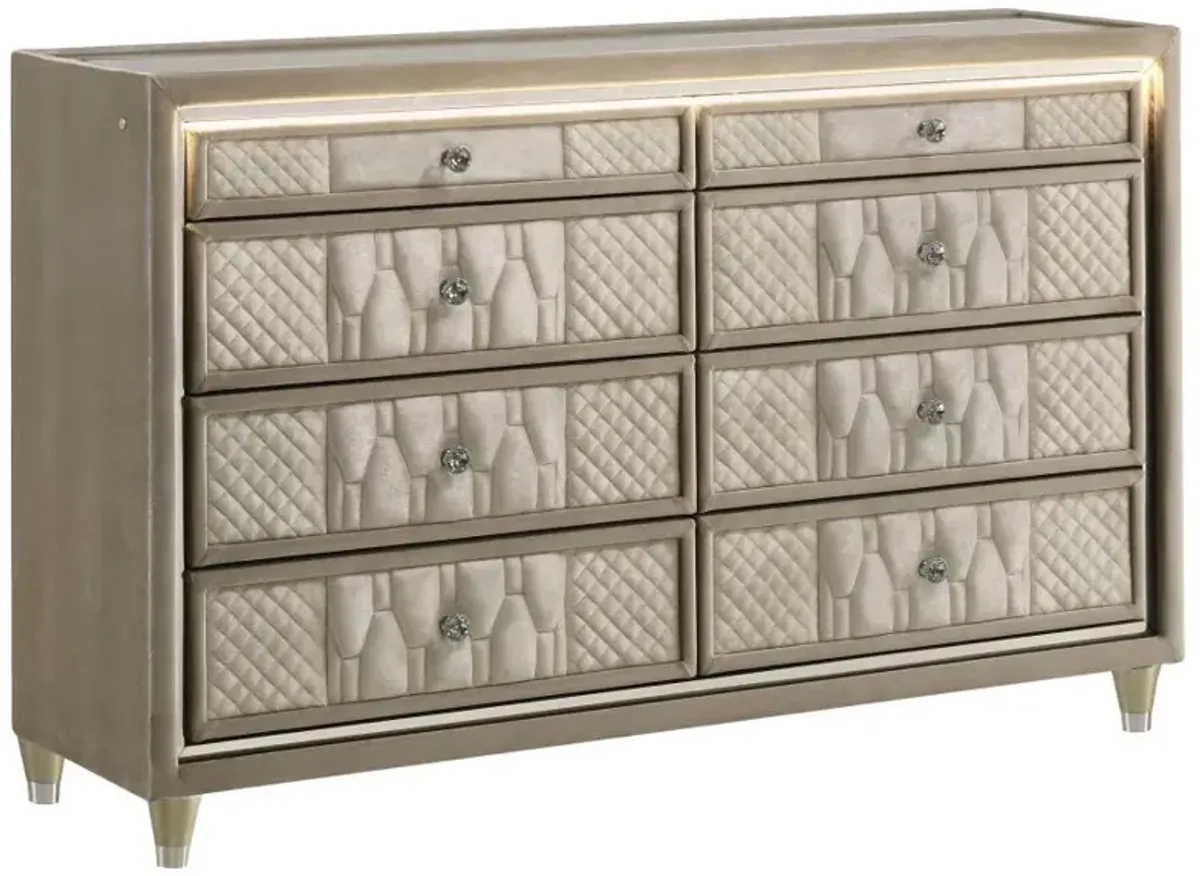 Lorient - 8-Drawer LED Bedroom Dresser Cabinet