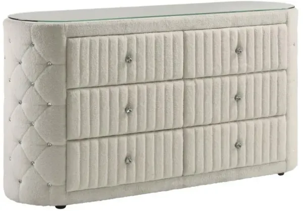 Sonya - 6-Drawer Upholstered Bedroom Dresser