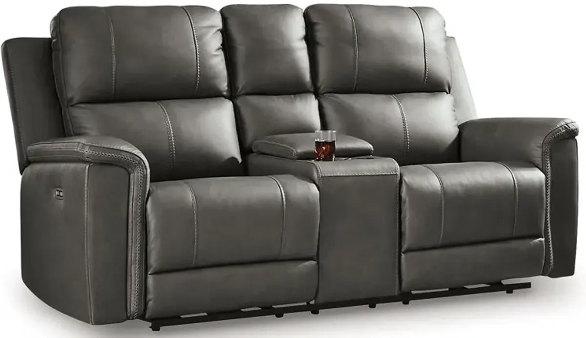 Bleckley - Power Reclining Loveseat With Console / Adjustable Headrest