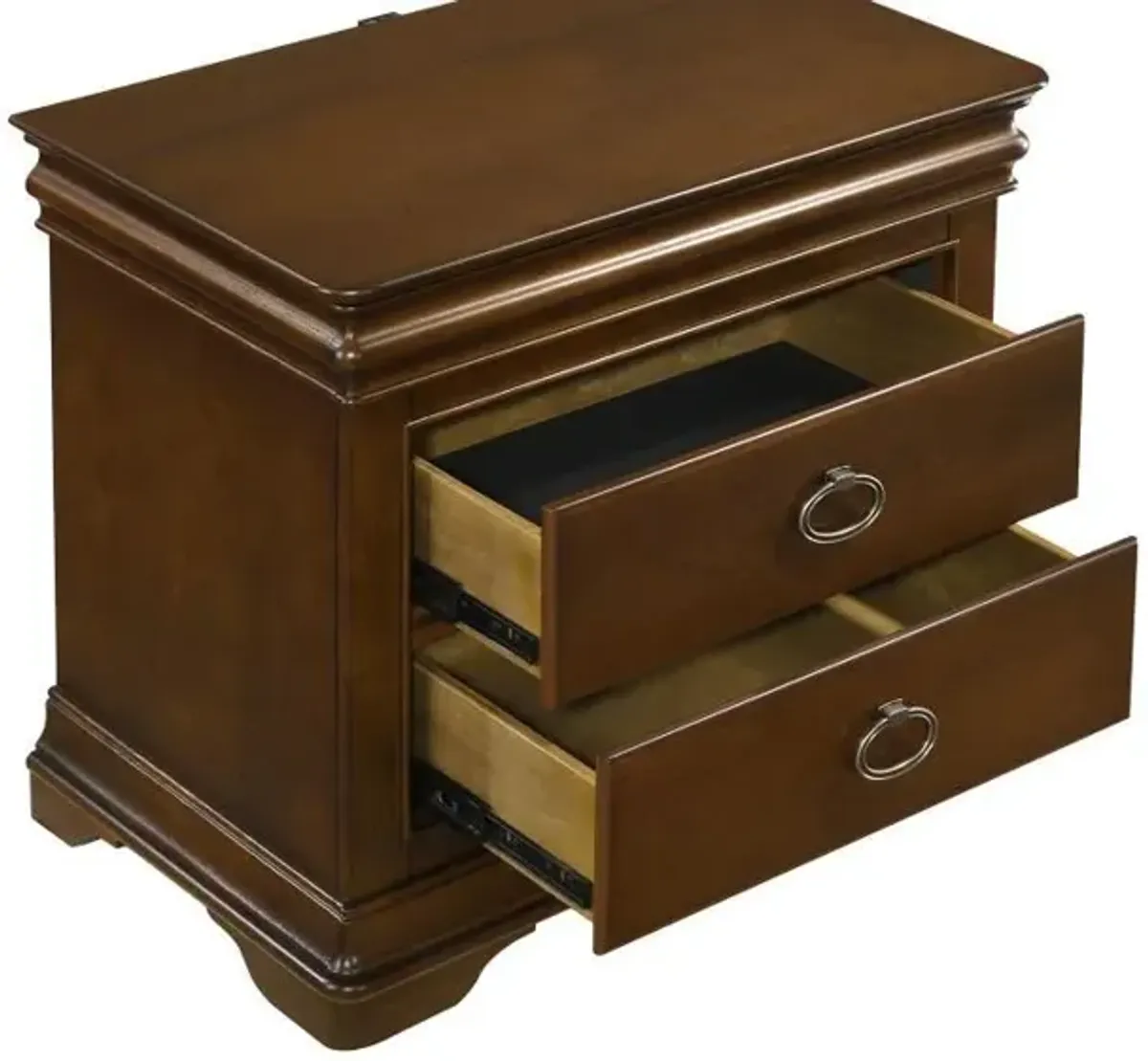 Garland - 3-Drawer Nightstand Bedside Table - Brown Cherry