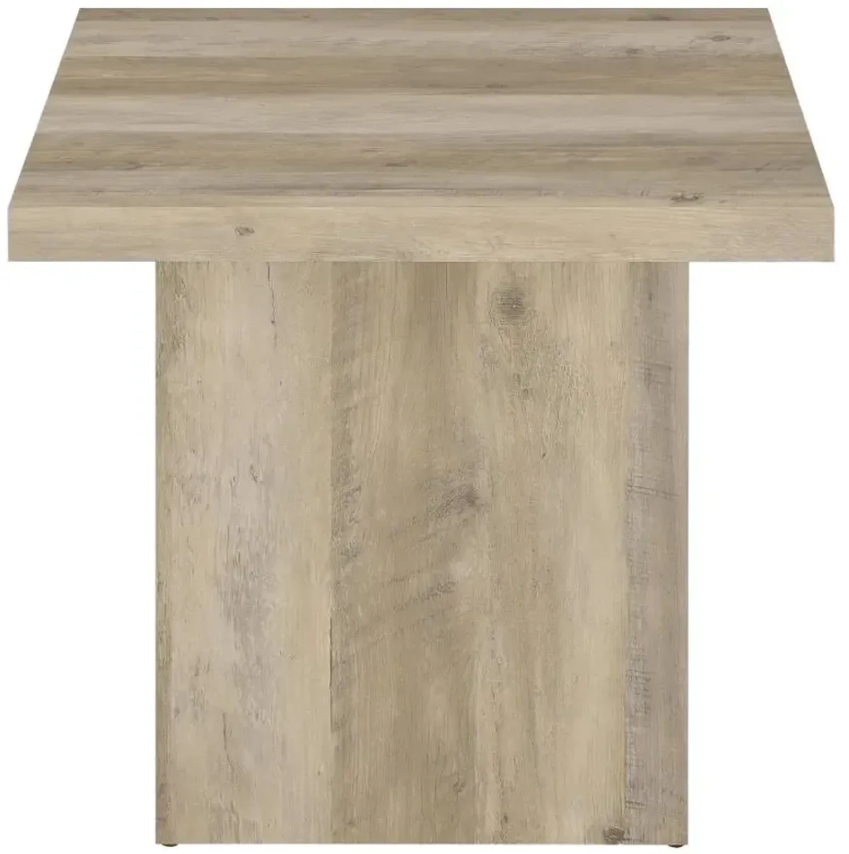 Devar - Square Engineered Wood End Table - Distressed Pine