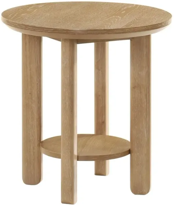 Ottowa - Round Wood Table With Shelf