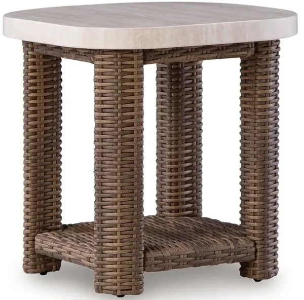 Dolan Creek - Square End Table - Beige / Brown