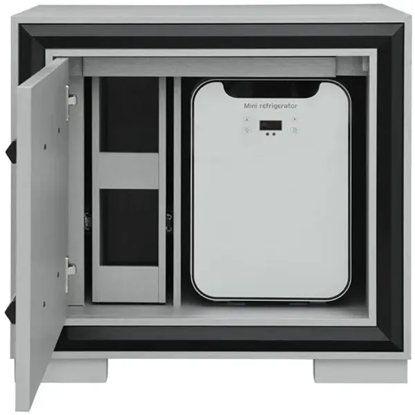 Adelaide - Nightstand With Cooler And Speaker - Gray / Black