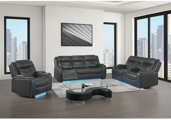 Blanca - Power Reclining Set With LED Lights, USB And Adjustable Headrest