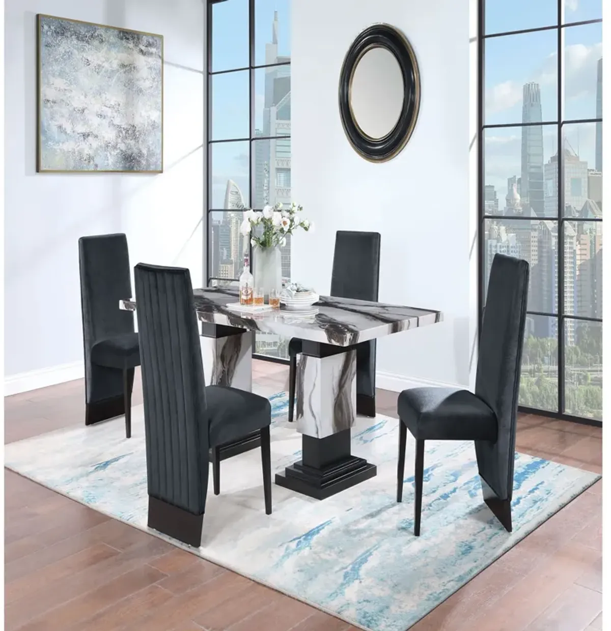 Stacey - Dining Table Set & 4 Chairs