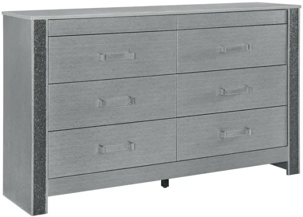 Lorenzo - Dresser With Hidden Jewelry Compartment And Bar Handles In - Silver