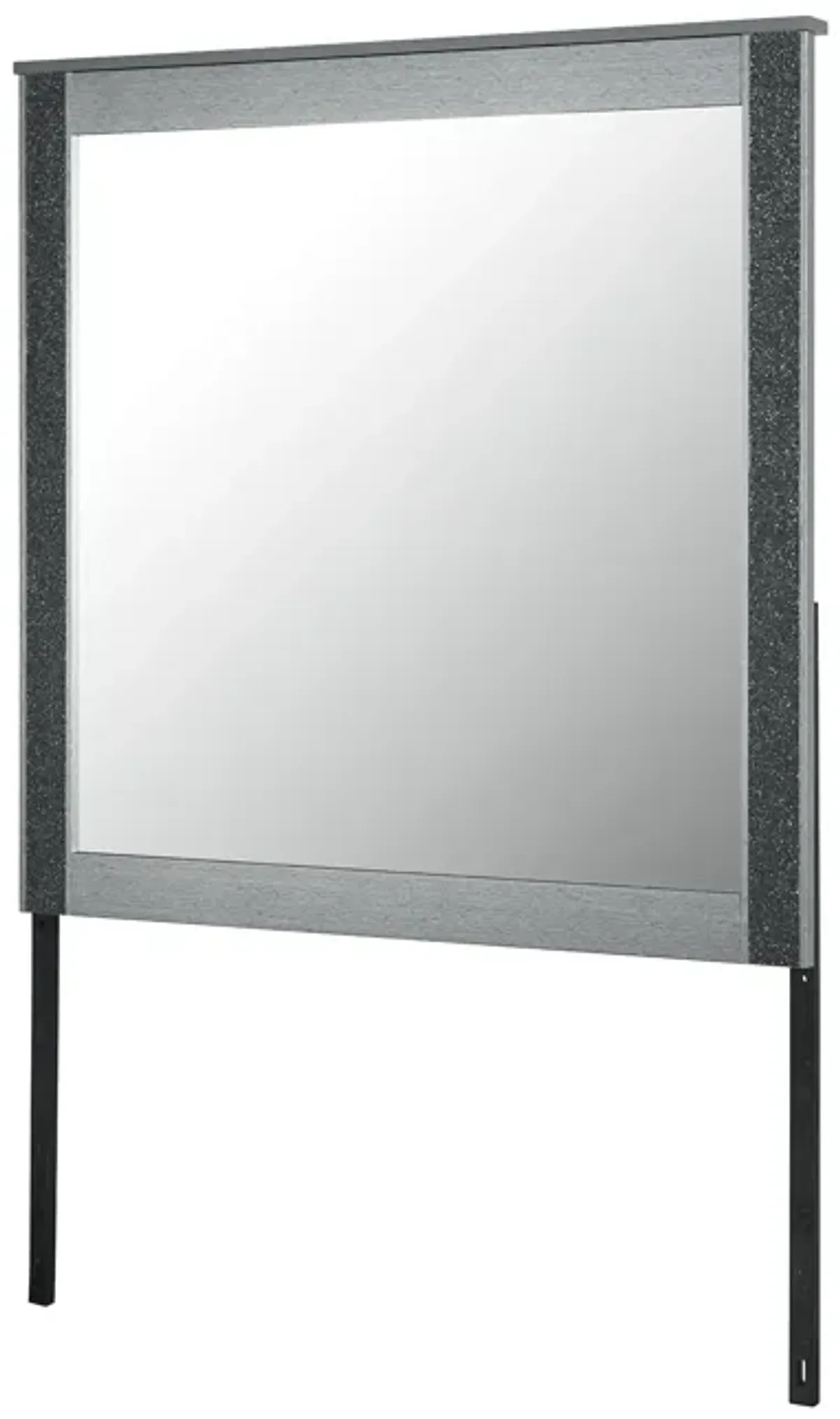 Lorenzo - Large Scale Mirror With Sleek Frame And Glittered Detailing - Silver