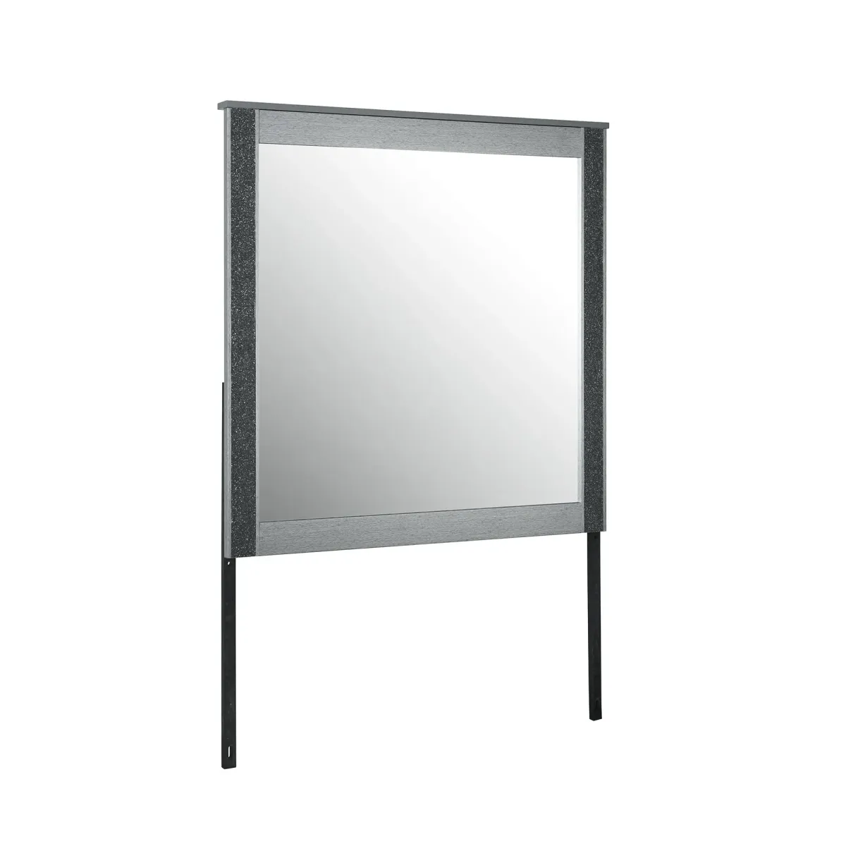 Lorenzo - Large Scale Mirror With Sleek Frame And Glittered Detailing - Silver