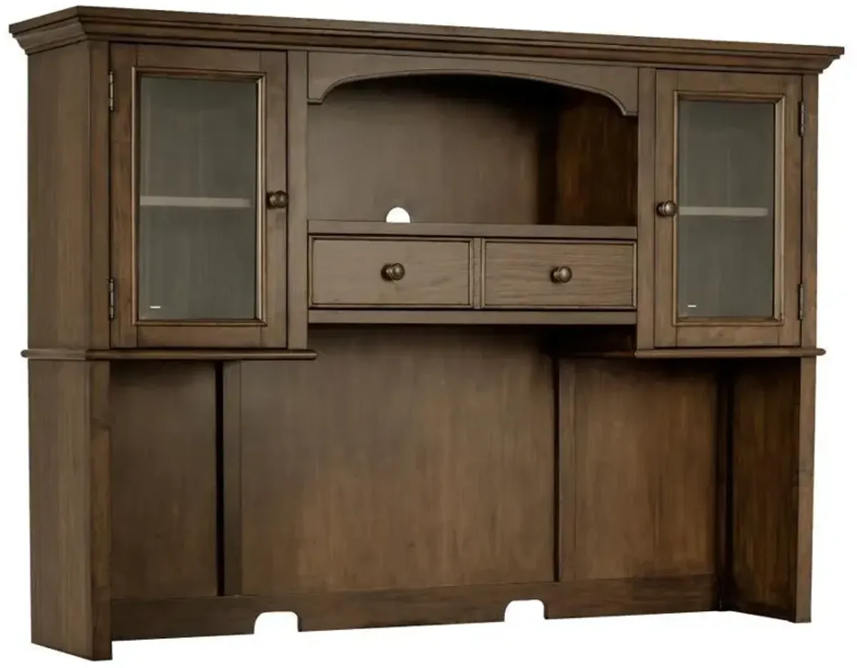Hartshill - 2-Door Hutch With Shelves - Burnished Oak