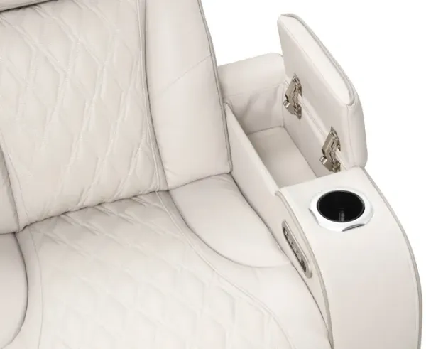 Ice-Gray Power Reclining Sectional w/ Massage, LED, Bluetooth Speakers & Wireless Charging