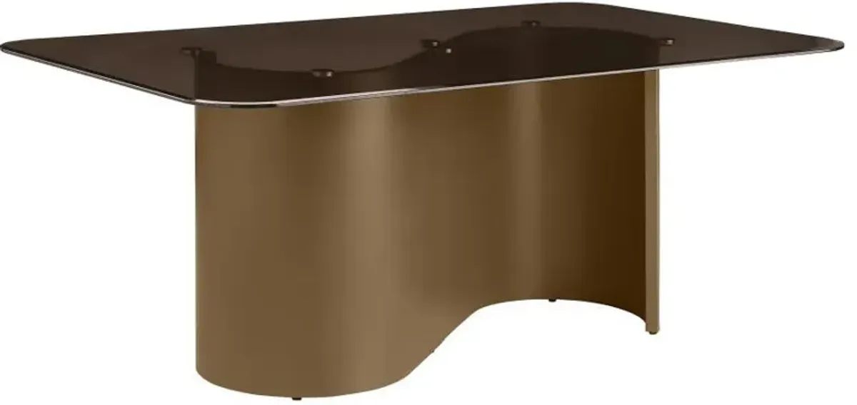 Edson - 5 Piece Rectangular Glass Top Dining Table Set - Bronze