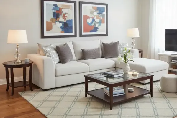 Airea Silver 2-Piece Sectional Sofa with Right-Facing Chaise