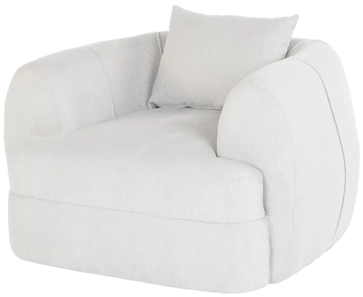 Airea Silver Oversized Swivel Chair