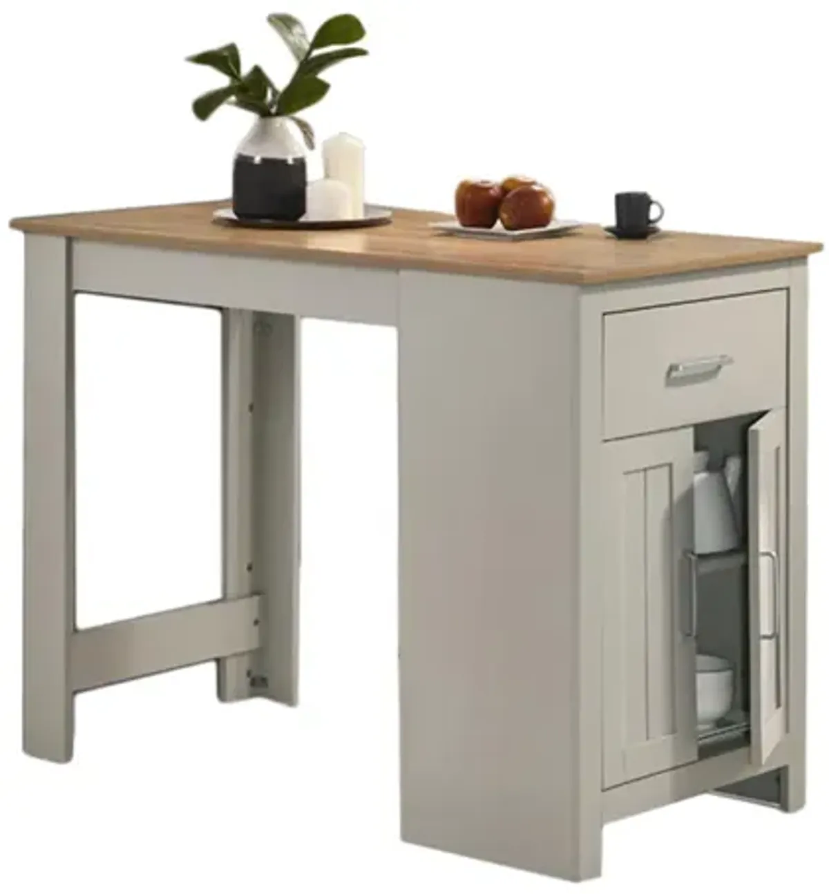 Alonzo - Small Space Counter Height Dining Table With Cabinet And Drawer Storage