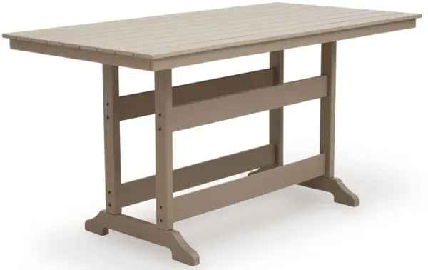 Seacliff Beach - Rectangular Counter Height Dining Table With Umbrella Option - Medium Brown