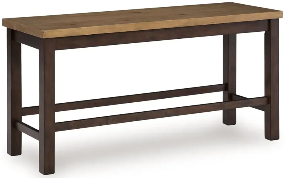 Rylandeen - Double Counter Height Bench - Light Brown / Dark Brown