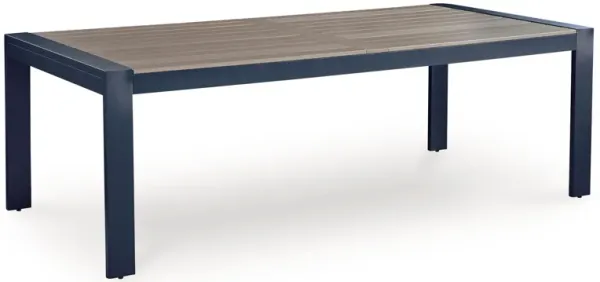 East Beach - Rectangular Dining Table With Umbrella Option - Blue