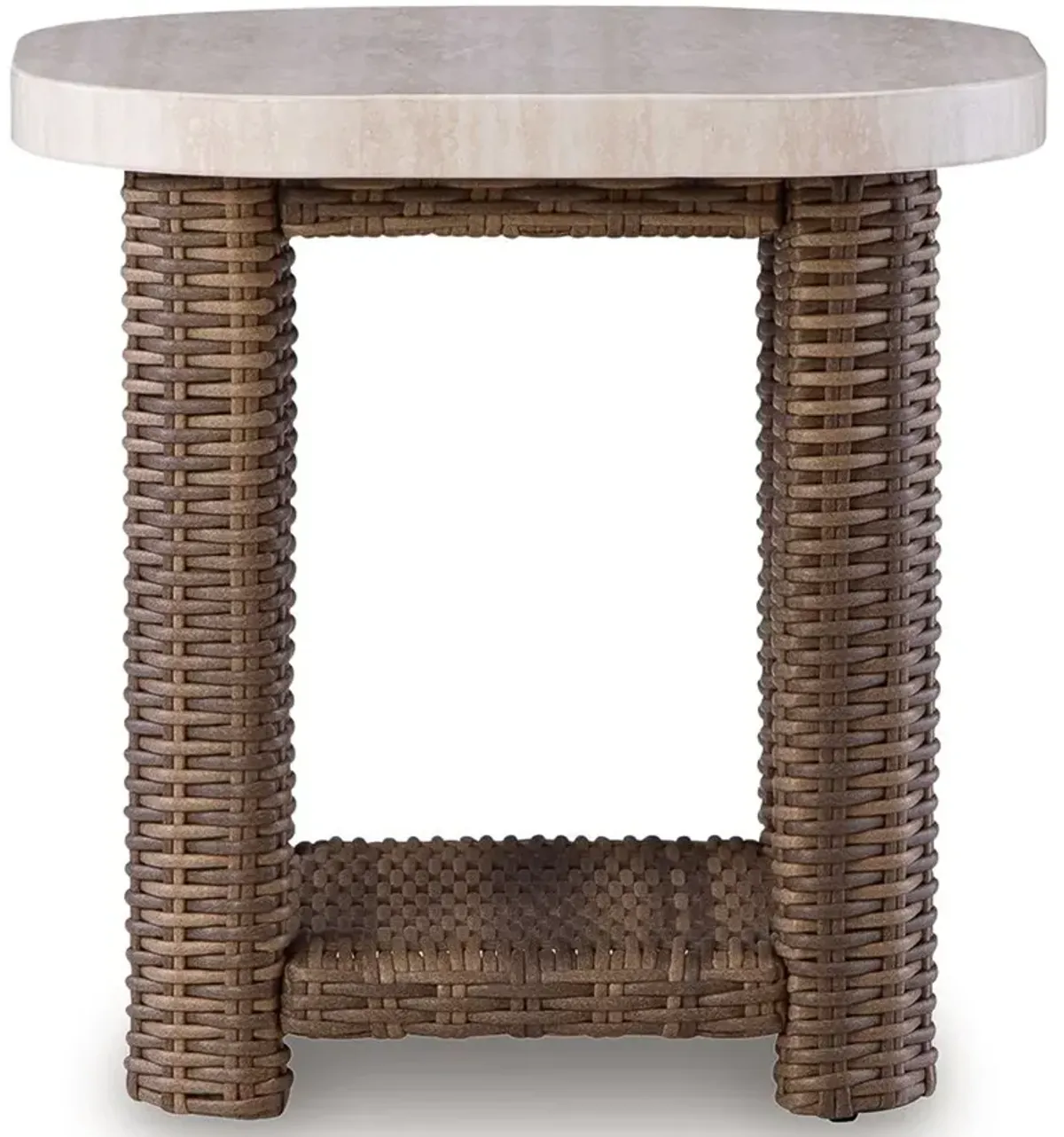 Dolan Creek - Square End Table - Beige / Brown