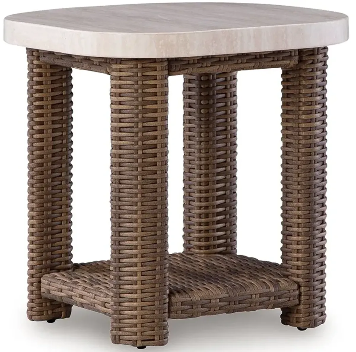 Dolan Creek - Square End Table - Beige / Brown