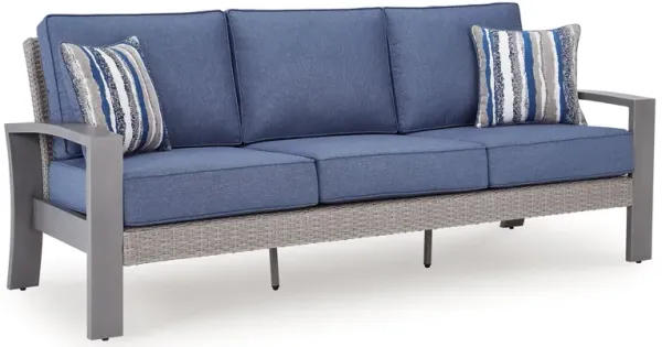 Half Moon Beach - Sofa With Cushion - Blue / Gray