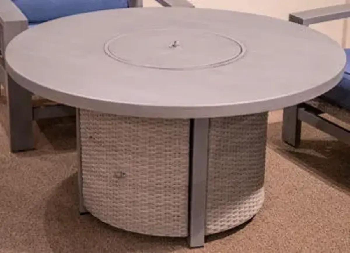 Half Moon Beach - Round Fire Pit Table - Gray