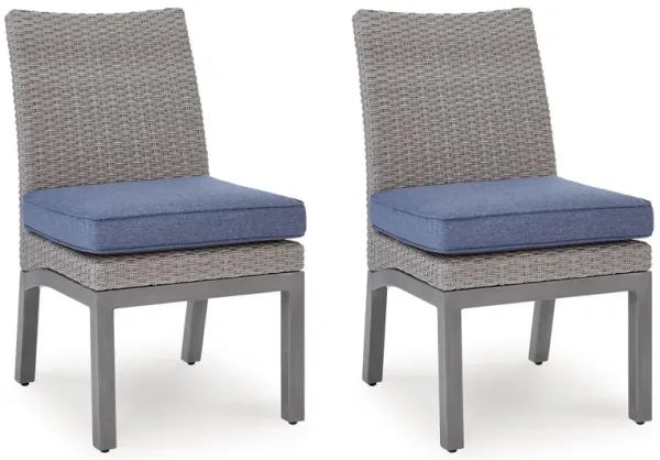 Half Moon Beach - Side Chair With Cushion (Set of 2) - Blue / Gray