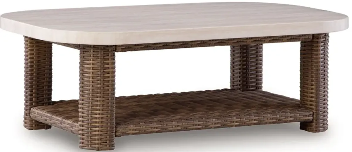 Dolan Creek - Rectangular Cocktail Table - Beige / Brown