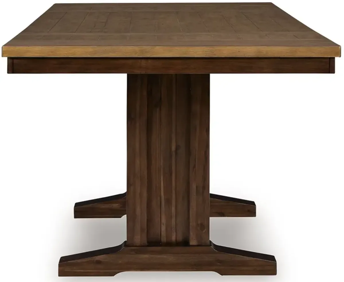 Rylandeen - Rectangular Dining Room Counter Height Extension Table - Light Brown / Dark Brown