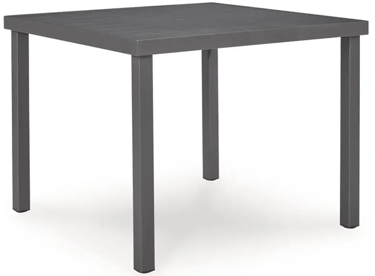Rocky Creek - Square Dining Table With Umbrella Option - Gray