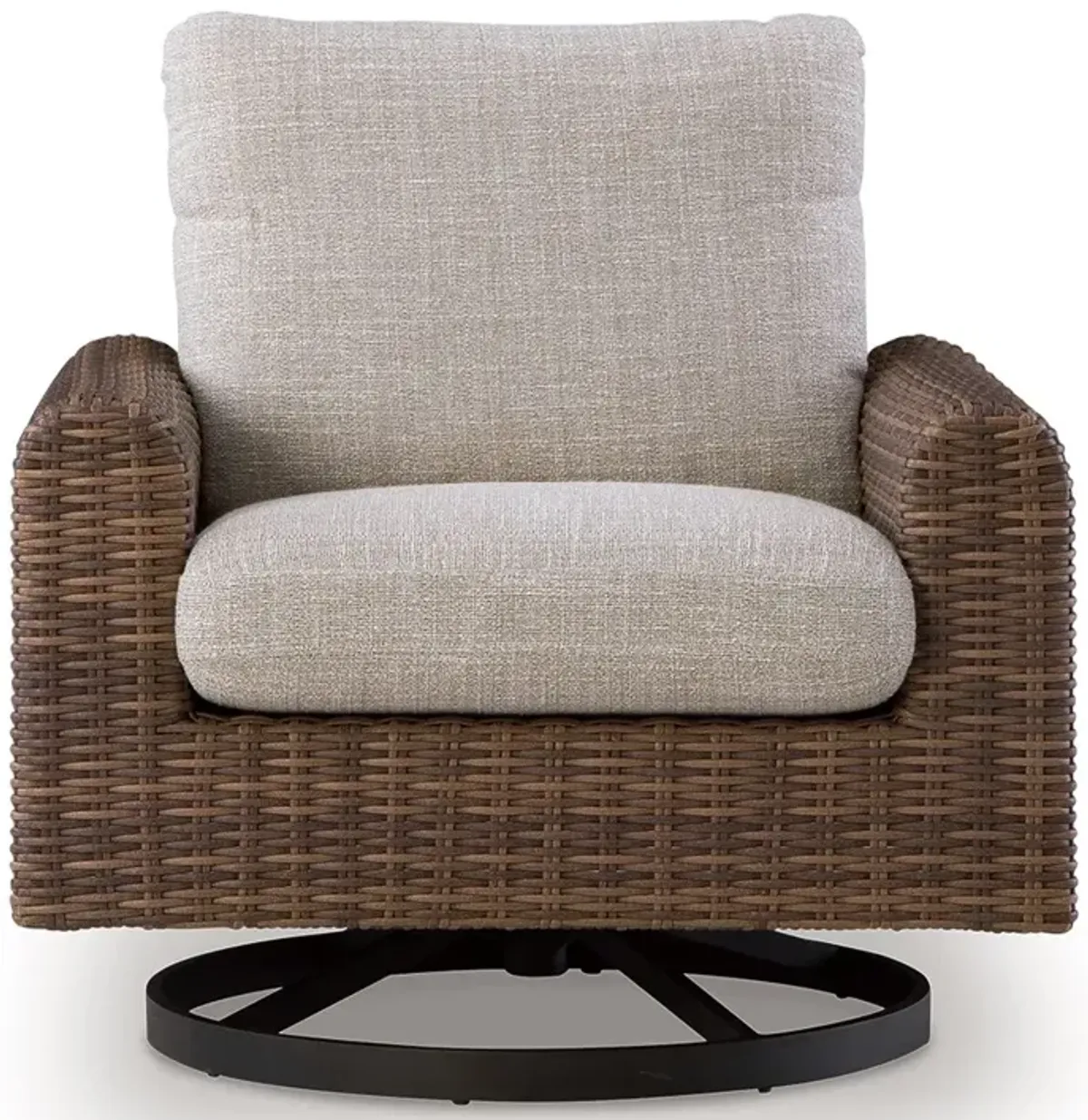 Dolan Creek - Swivel Lounge With Cushion - Gray / Brown